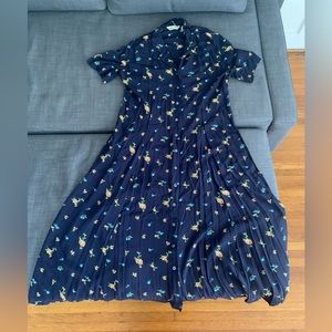 Vintage Eddie Bauer Chiffon Collared Button Down Maxi Dress